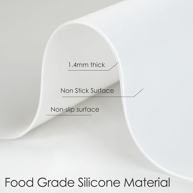 Oversize Silicone Placemat, 31.5 * 16.93" Food-Grade Flexible Silicone Table Mat for Baking Pastry Non-Stick, Kids Nonslip Dinner Placemat Heat Resistant Waterproof Countertop Protector, Translucent
