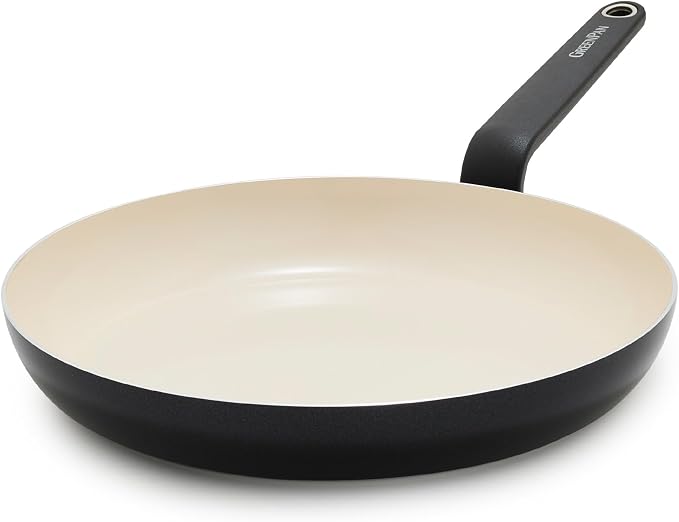 GreenPan Rio Advanced 10" Frying Pan Skillet, Ceramic Nonstick PFAS-Free, Induction Ready, Dishwasher and Oven Safe, Black
