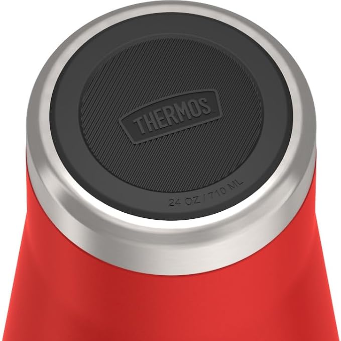 THERMOS Icon Series 24oz Stainless Steel Tumbler with Slide Lock Lid, Leakproof, Fits Cupholder, Dishwasher Safe, Griptec™ Non‑Slip Base, Keeps Drinks Hot 6 Hrs/Cold 22 Hrs, Crimson