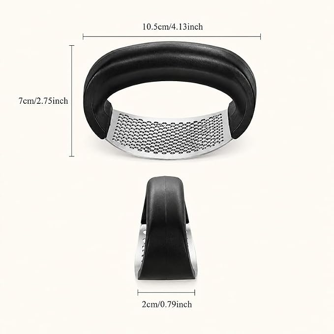 Heavy Duty Garlic Press Stainless Steel, Garlic Crusher and Mincer with Non-Slip Handle, Rust Resistant Dishwasher Safe Garlic Chopper for Kitchen Cooking