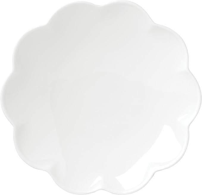 Lenox Studio 1414 Scallop Bone China 12-Piece Dinnerware Set for 4 | dishwasher safe | plates and bowls sets for kitchen and dining | 10.71 inch plate, dish set, dishes, chip resistant