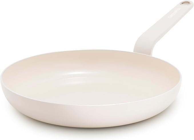 GreenPan Rio Advanced 10" Frying Pan Skillet, Ceramic Nonstick PFAS-Free, Induction Ready, Dishwasher and Oven Safe, Cream White