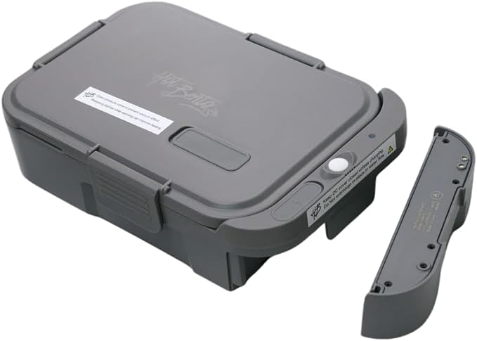 PLUS Self-Heated Cordless Lunch Box & Food Warmer, Slate | Removable Battery Powered, Child Safe, Portable & Compact, Ideal for Travel, Jobsite, Picnics, School & Outdoor Recreation