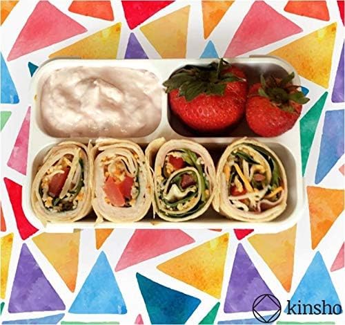 kinsho Small Snack Box Container for Kids Toddlers, Set of 2 (Coral+Blue) | 3 Compartments, Leak-Proof, Spill Proof, BPA-Free Reusable Small Mini Bento Lunch Box for Daycare School Travel, Holds 2 Cups