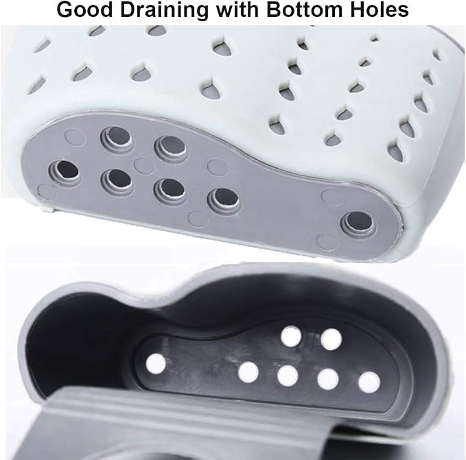 EC Kitchen Sink Caddy Sponge Holder Plastic Hanging Ajustable Strap Faucet Caddy with Holes