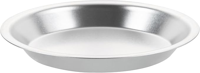 Restaurantware Aluminum Pie Pan 12 Count 9 Inch Round 1.25 Inch Deep Oven-Friendly Pie Tin, Lightweight Baking Pan, Silver Plate for Quiche, Fruit Pies, Home And Commercial Kitchens