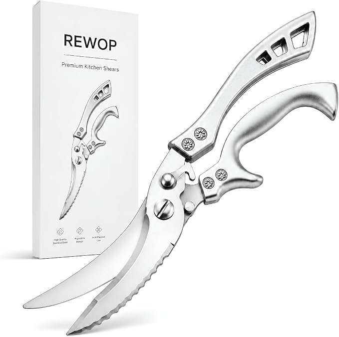Heavy Duty Kitchen Scissors, All Purpose Kitchen Shears For Meat, Chicken, Bone, Turkey, Fish, Vegetables. Spring Loaded Multipurpose Ultra Sharp Professional Poultry Scissors