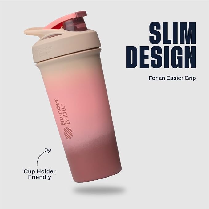 BlenderBottle Sport Sleek Stainless Steel Shaker Bottle 25 oz Pink
