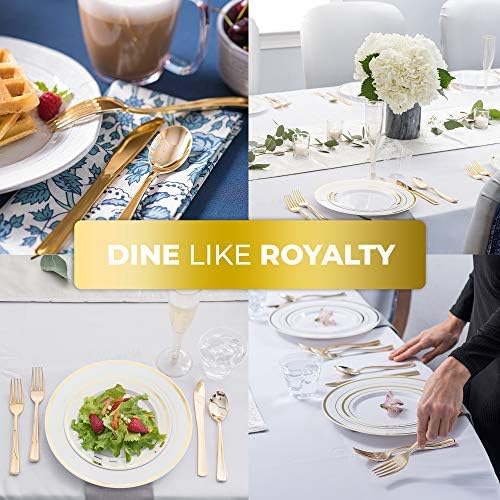 Gold Plastic Silverware Set (200-Pack) – Disposable Heavy Duty Cutlery, 67 Forks, 67 Knives, 67 Spoons for Parties, Weddings, Dinners & Holidays, Stock Your Home