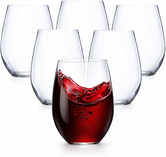 40 Pack 12 oz Disposable Plastic Wine Glasses, Unbreakable Clear Cups | Stemless Cocktail Cups, BPA-Free Shatterproof, Reusable Wine Cups for Wedding Birthday Party, Mimosa Bar Outdoor Events
