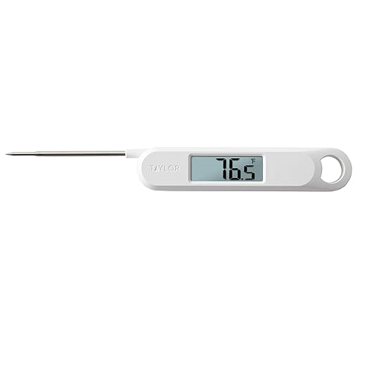 Taylor Folding Stem Display Food Instant Read Digital Thermometer, 0.7 Inch LCD Readout, White (1476WH)