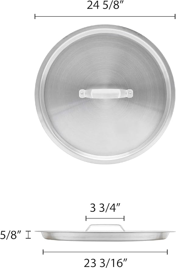 TrueCraftware- 200 qt. Aluminum Stock Pot Lid 24-3/4"" x 1-1/4" 1.8mm Thickness- Multipurpose Pot Cover Cookware for Pasta Soup Pots Large Stockpot Lid Stew Simmering Pot Dishwasher Safe
