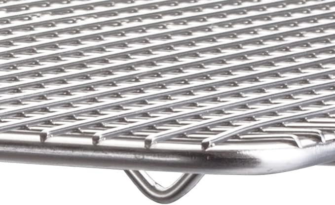 Winco Full Size Full-size Stainless Steel Sheet Pan Grate | Elevated feet, Heavy-duty, Great for Storage, Organization and Prep Stations