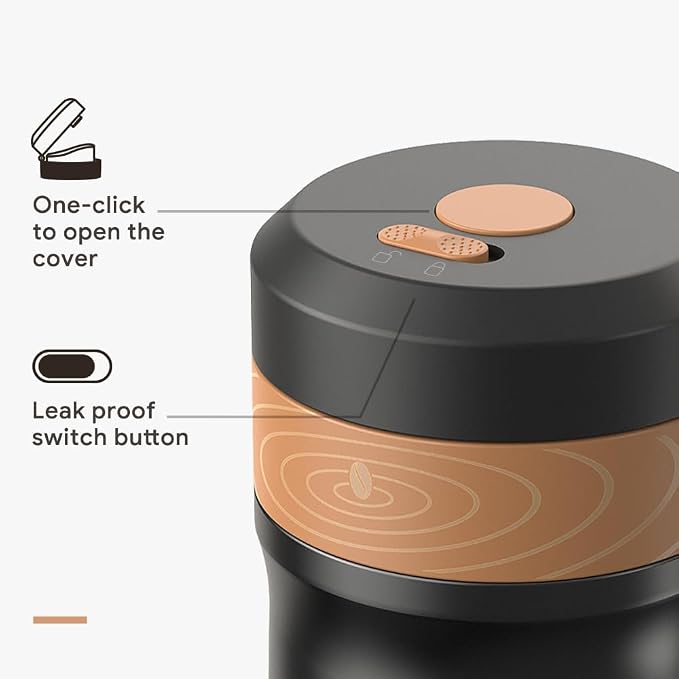 RECAFIMIL Portable French Press Stainless Steel Coffee Maker Travel French Press Insulated Bottle Cup - 320ml Portable Coffee Maker with Double Wall Insulation, Ideal for On - the - go Coffee Lovers