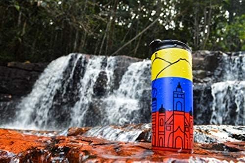 Venezuela Vacuum Insulated Stainless Steel Thermal Travel Mug, 16 oz, Easy Clean, Flip leak Proof Lid Venezuelan Flag