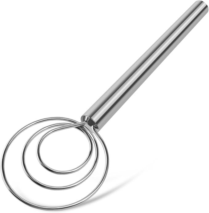 TEEVEA Danish Dough Whisk Stainless Steel for Sourdough Bread | Dutch Dough Hook, Replaces Hand Mixer and Spoon, Bread Baking Tool, Food Grade Rust Resistant Steel, Non-Stick, Easy to Clean