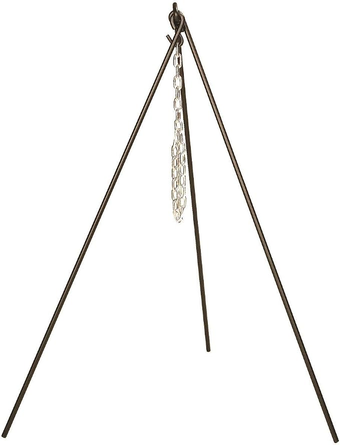 Lodge Campfire Cooking Tripod - Adjustable Chain - Steel Cooking Tripod for Campfire - 43.5 Inch
