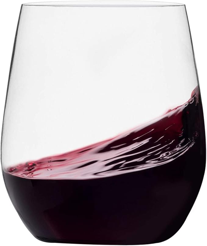 Munfix Plastic Stemless Wine Glasses, Disposable 10 Oz Clear Wine Cups Shatterproof Recyclable and BPA-Free, 48 Pack