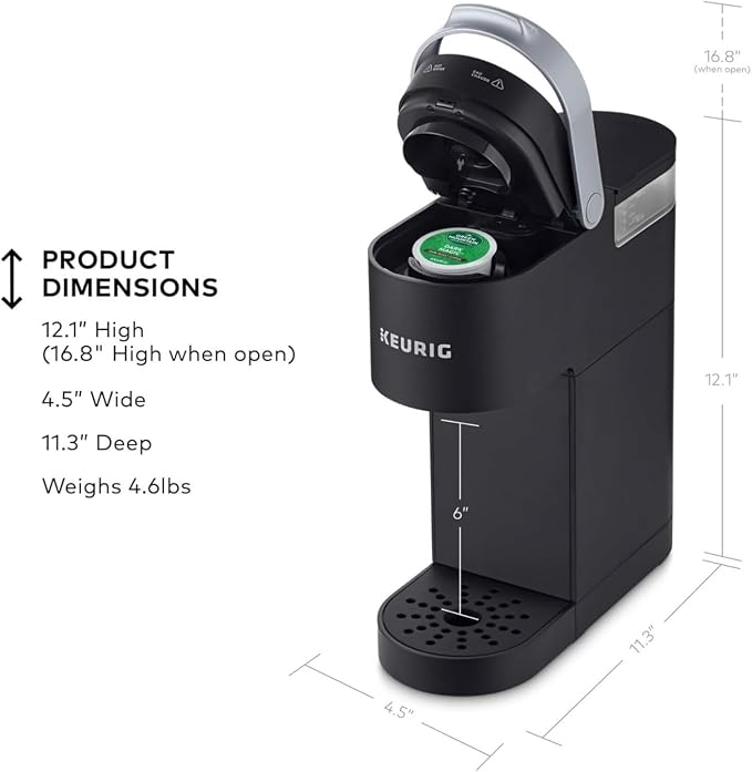 Keurig K-Mini Plus Single Serve K-Cup Pod Coffee Maker, 12oz | 6 to 12oz Brew Size, Stores up to 9 Pods
