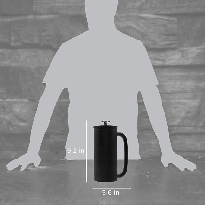 ESPRO P7 French Press, 18oz, Matte Black, Stainless Steel Coffee Maker | Double Filter Coffee Press, Grit-Free Coffee, Heat Resistant Insulated tea Press, Easy Hot and Cold Coffee Brewer, Tea Brewer
