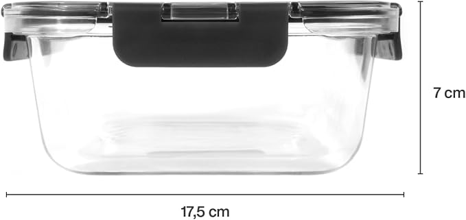 Zyliss E981066 1.5L Glass Container, Shatter Resistant Glass, Airtight Food Storage Box with Sealable Lid, Microwave Safe, BPA Free, Freezer Safe, Fridge Storage, Food Container, 23cm x 18cm x 7.5cm