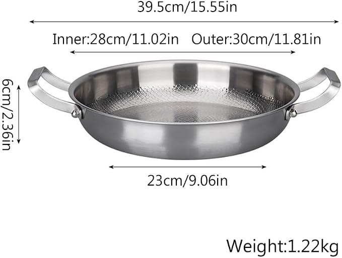 Titanium Hammered Pan, 2026 New Upgrade Double Handle Non Stick Titanium Pans for Cooking, Ultra-Durable, Scratch-Resistant, Even Heating Frying pans, Compatible With All Cooktops,No lid,11.8