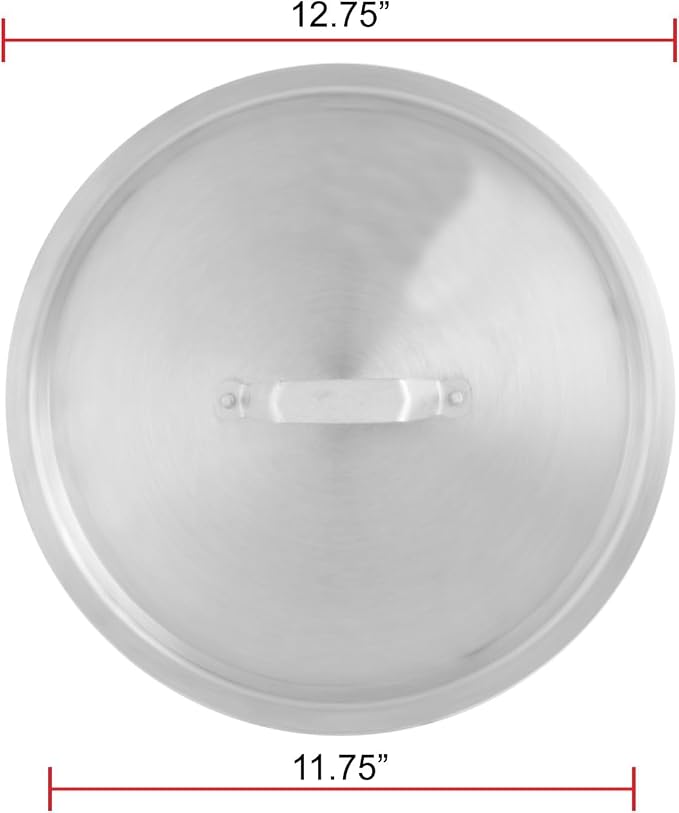 TrueCraftware- 20 qt. Aluminum Stock Pot Lid 13" x 1-1/4" 1.5mm Thickness- Multipurpose Pot Cover Cookware for Pasta Soup Pots Large Stockpot Lid Simmering Stew Pot Dishwasher Safe