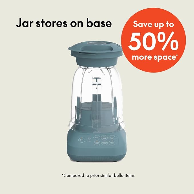 bella Fits-anywhere™ Flip & Store Blender, 48 oz, 520W, Surf