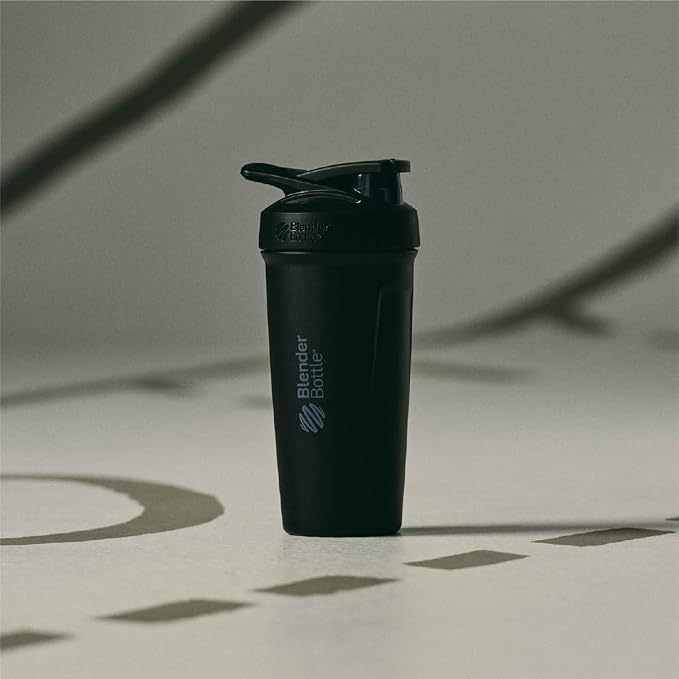 BlenderBottle Sport Flip Stainless Steel Shaker Bottle 24 oz Black