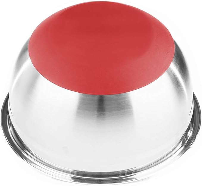 Stainless Steel Mixing Bowls with Lids and Non Slip Bases (Set of 5, Red)