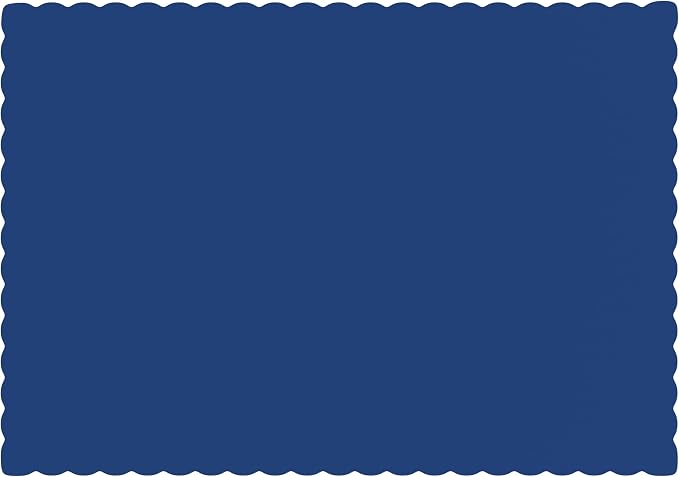 Paper Placemats - Disposable - Scalloped Edge (100, Blue)