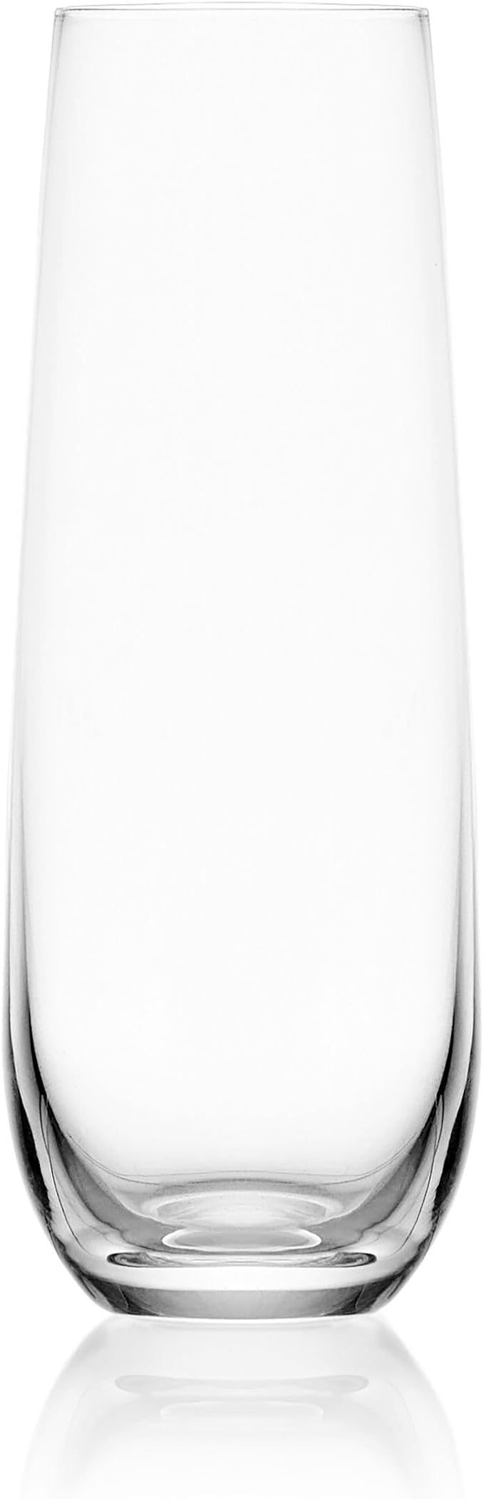 Mikasa Lana Stemless Champagne Flutes Glasses, Set of 4, 9.5 Ounce, Clear