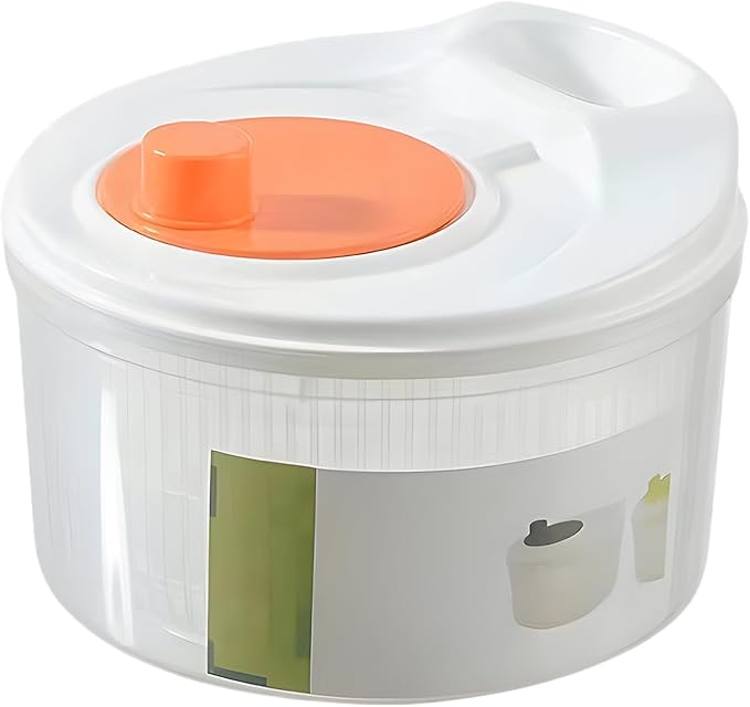 Salad Spinner,Vegetables Fruits Wash Bowl Large Capacity BPA Free Double Layer Detachable Manual Lettuce Spinner,Fruit and Vegetable Washer,Spin and Dry Salad Greens (Orange)