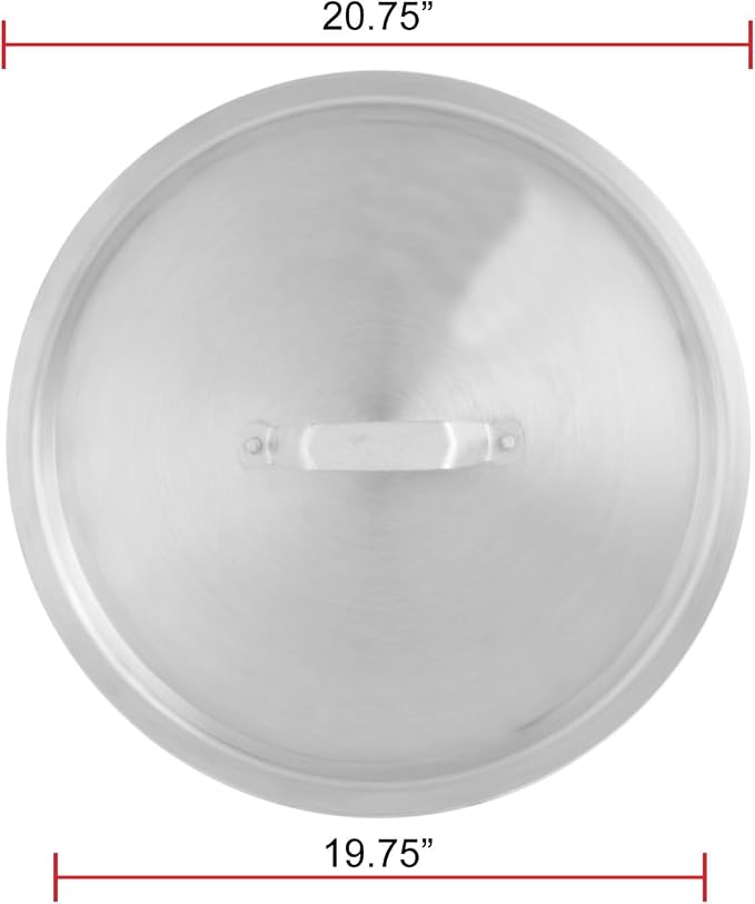 TrueCraftware- 100 qt. Aluminum Stock Pot Lid 20-5/8" x 1-1/4" 1.8mm Thickness- Multipurpose Pot Cover Cookware for Pasta Soup Pots Large Stockpot Lid Stew Simmering Pot Dishwasher Safe