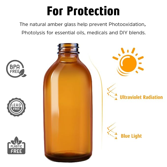 Tecohouse Small Glass Spray Bottles 4 OZ, 2 Pack Amber Glass Spray Bottles | Empty Spray Bottles for cleaning, Plants, Pets, Hair, Durable Spray Nozzle, Fine Mist, Labels, Funnel, Pipettes, Reusable