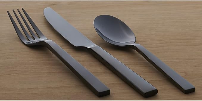 Oneida Chefs Table Midnight Matte 20-Piece Silverware Set for 4, Flatware | midnight, dishwasher safe | includes knives, forks, and spoons | heavy duty, cutlery set, utensil set