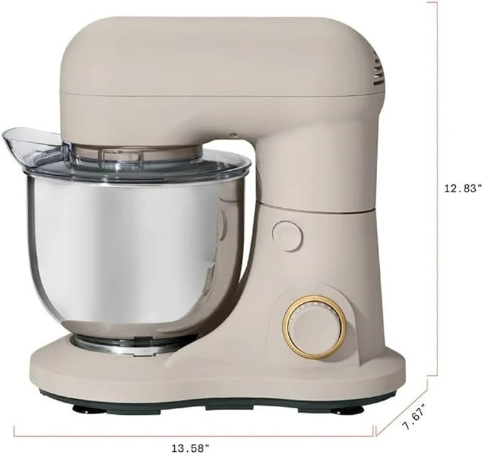 Wonderful Kitchen Stand Mixer 3.5 Qt Bowl, 12 Speeds Tilt-Head, Dough Hook Flat Beater Whisk for Baking Tasks Metal Build for Baking (Porcini Taupe)