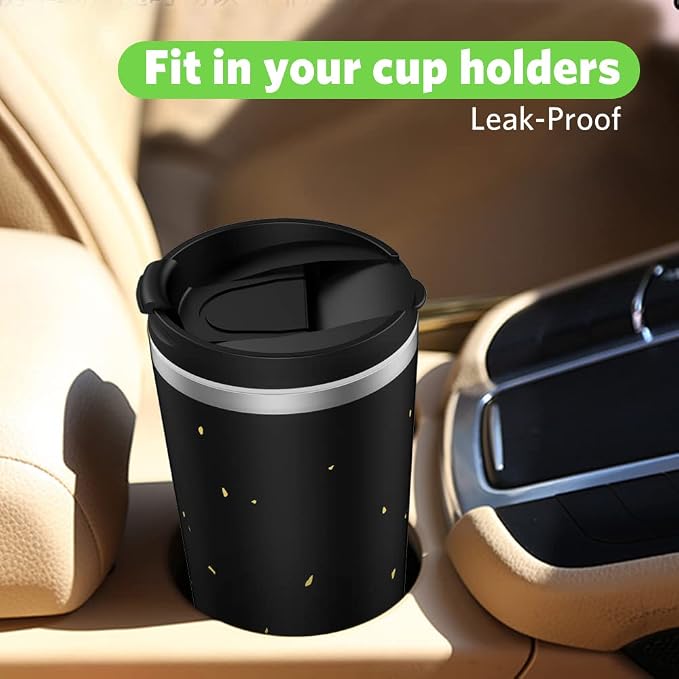 Insulated Coffee Mug with Ceramic Coating, 18oz Travel Mug with Leak-proof Lid, Vacuum Double-wall Tumbler, Stainless Steel Thermal Cup for Tea, Hot Cocoa, Cold Beverage, Ice Drinks