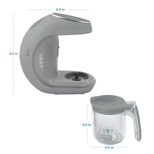 EVLA'S Baby Food Maker, Steamer, Blender, Baby Food Processor for Healthy Homemade Baby Food in Minutes, Touch Screen with 6 Reusable Food Pouches, Baby Registry Essential, Grey | Blend, Grind, Steam, and Cook Homemade Baby Food, Self Cleaning Machine ...