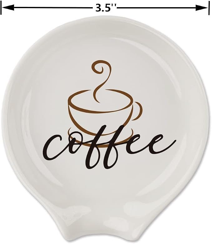 Coffee Spoon Rest, Engraved Cute Counter Spoon Holder Funny Farmhouse Home Bar Coffee Station Table Accessories Décor, Gift for Coffee Lovers Girlfriend Wife Husband Anniversary Friends