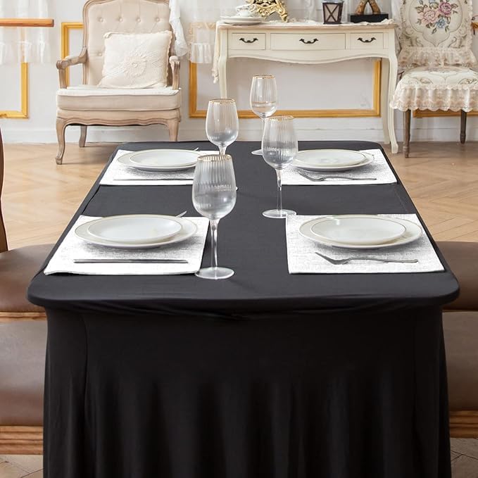 Cloth Placemats Set of 12, Linen Type Fabric Placemats Machine Washable Heat Resistant Placemats Wrinkle Free Thick Polyester Kitchen Place Mats for Dining Table (White)