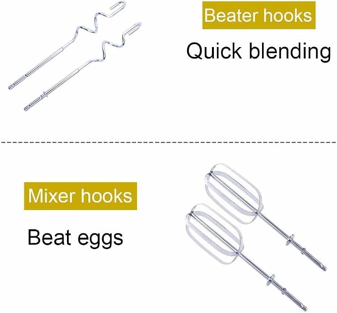 800W Electric Hand Mixer Kitchen Handheld Mixer 5 Speed Powerful with Turbo for Baking Cake Lightweight & Personal Electric Mixer with Egg Baking Beaters Dough Hooks, Whipping Mixing Cookies