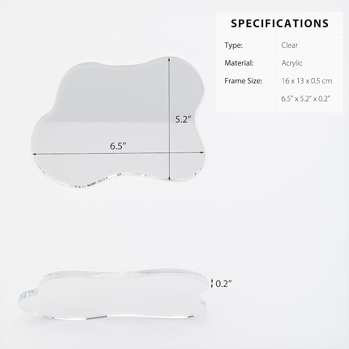 Acrylic Coaster Decorative Plates, Irregular Bar Drink Coaster, Clear Cloud Shape Coffee Cup Coaster, Perfect for Tabletop Protection and Accessories Display.(Clear)