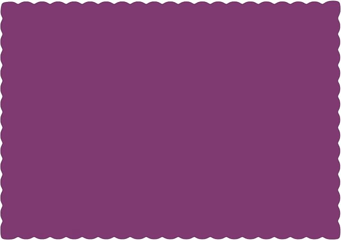 Paper Placemats - Disposable - Scalloped Edge (100, Purple)