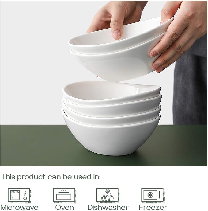 DOWAN 7" Small Serving Bowls Set of 6, 15 OZ Oval Serving Dishes