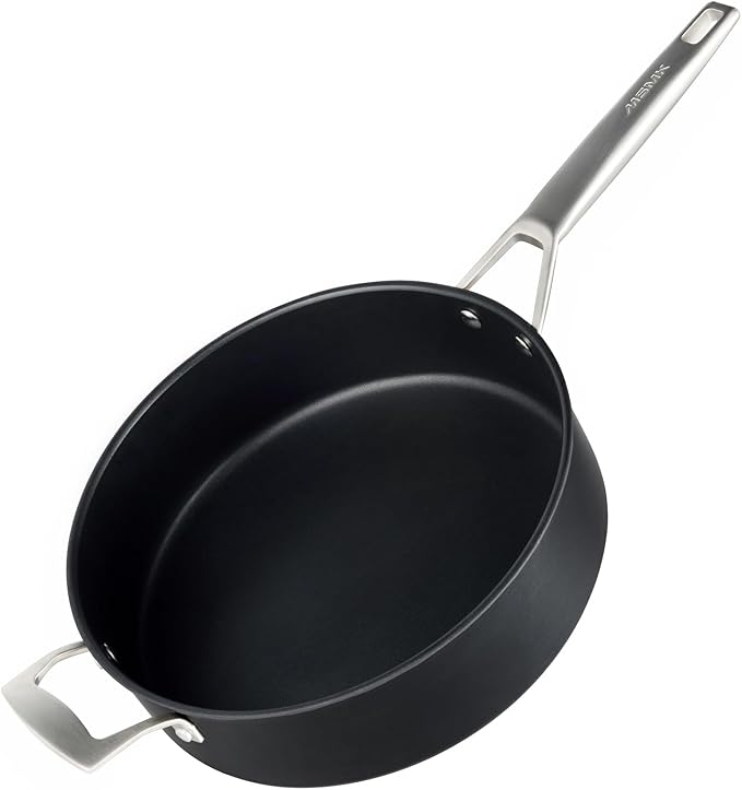 MsMk 5 QT Nonstick Saute Pan with lid, 11 inch Induction Deep Frying Pan | Non Toxic, Even Heating, Easy Clean, suitable for gas & electric & induction stove, Dishwasher & Oven Safe, Cerammic
