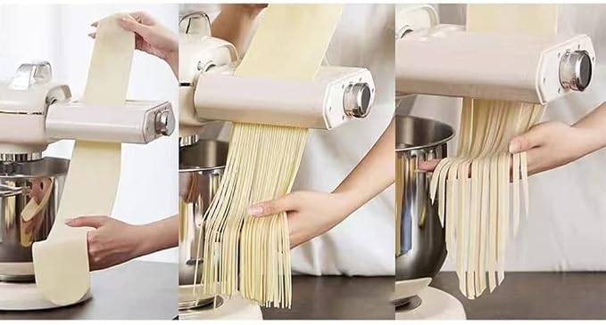 ZACME 3 in 1 Pasta Maker Attachment for ZACME Stand Mixers | Pasta Roller, Spaghetti Cutter, Fettuccine Cutter 3 Functions in 1 Pack.