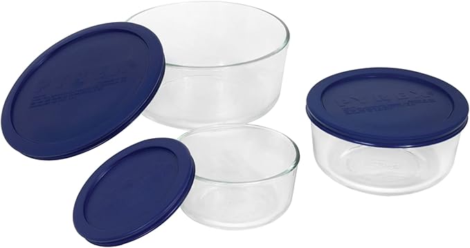 Pyrex Simply Store (3-Pack) Glass Food Storage Containers Set (2, 4, 7 Cup)
