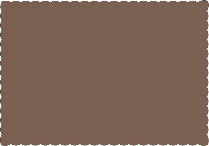 Paper Placemats - Disposable - Scalloped Edge (50, Brown)