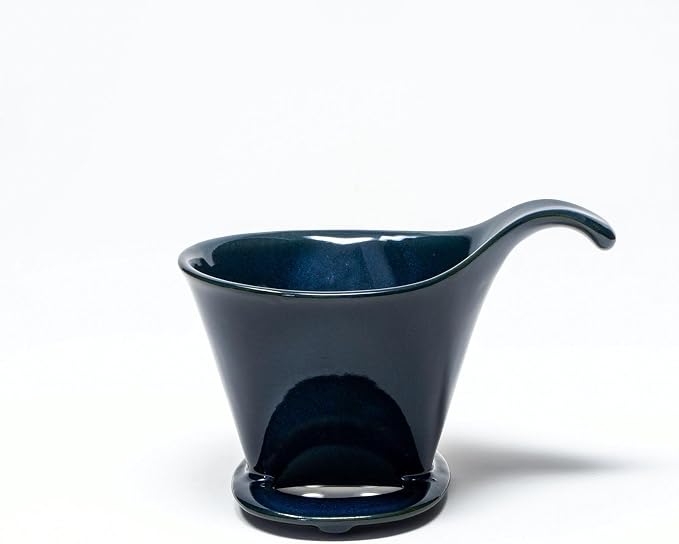 ZERO JAPAN - Bee House Pour Over Coffee Dripper - Ceramic Coffee Maker with Elegant Peek Hole, Drip Cone Brewer Coffee Gifts, Brewing Accessories - Jeans Blue, Standard Size
